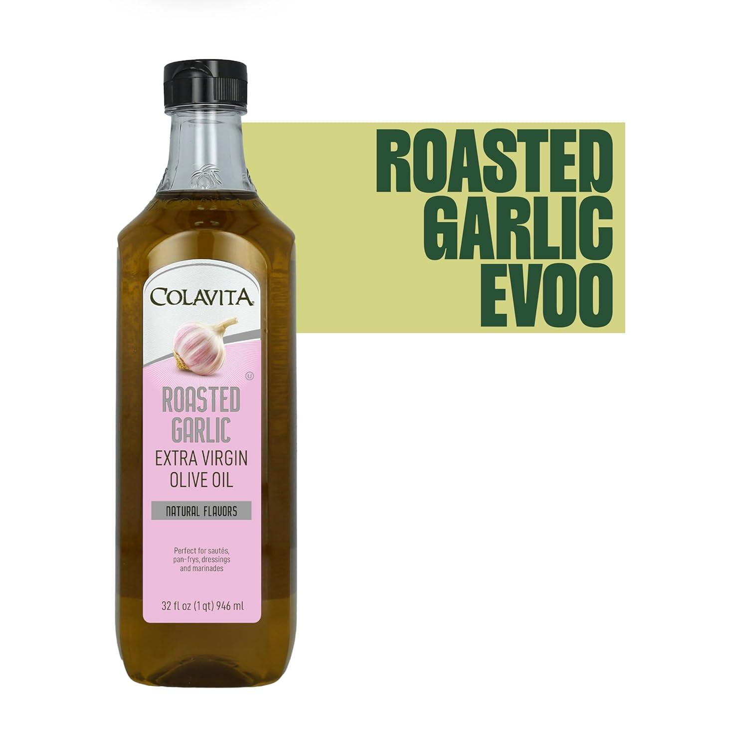 image:imageColavita Roasted Garlic Extra Virgin Olive Oil 32 Fl Oz Cold Pressed EVOO Infused with Natural Roasted Garlic Flavor for Cooking Dressings Marinades amp Dipping32 Fl Oz Pack of 1