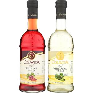 Colavita Red Wine Vinegar Red Wine Vinegar Pack of 2 Glass Bottle(Red/White)