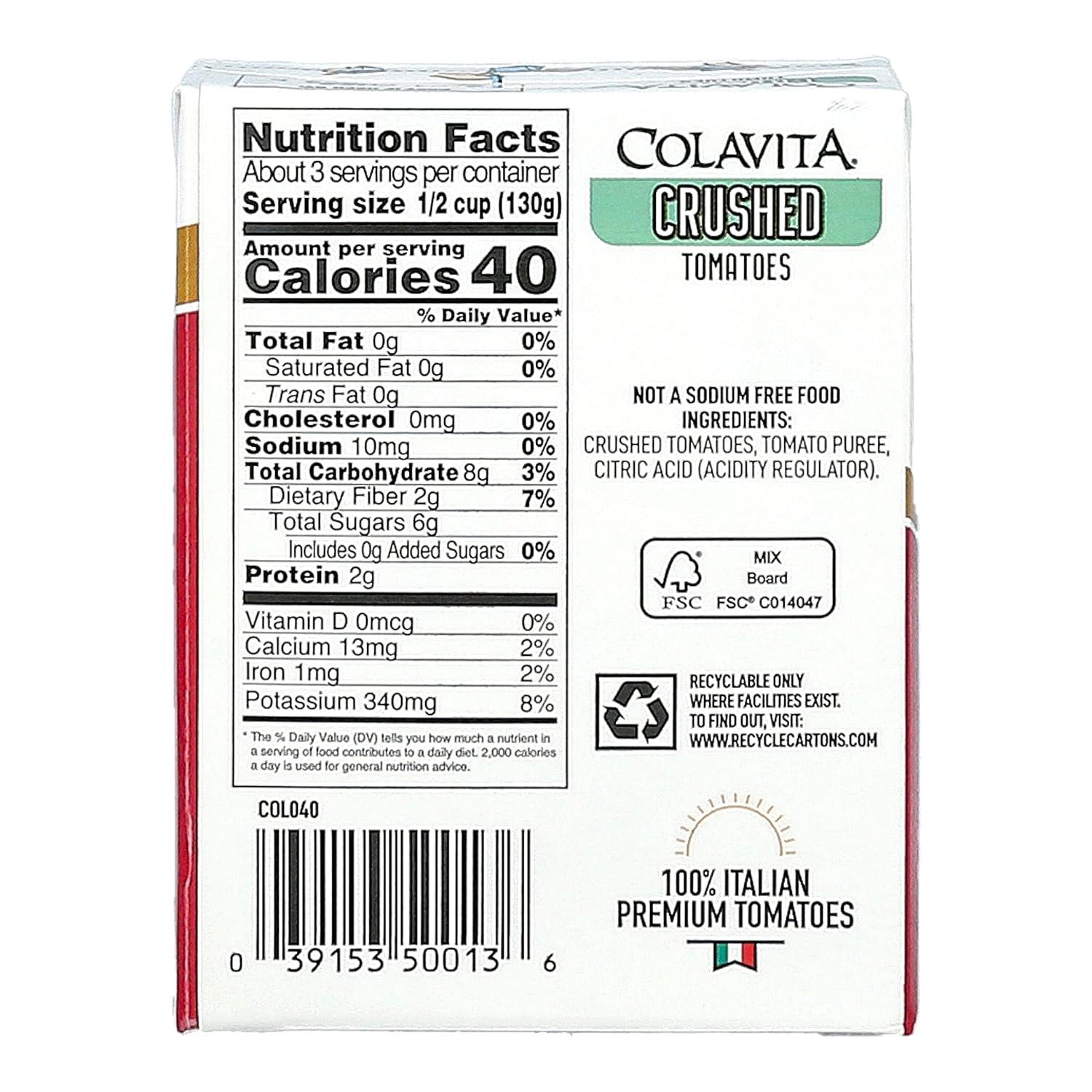 image:imageColavita Italian Crushed Tomatoes Recart Box 1376 OunceCrushed Tomato