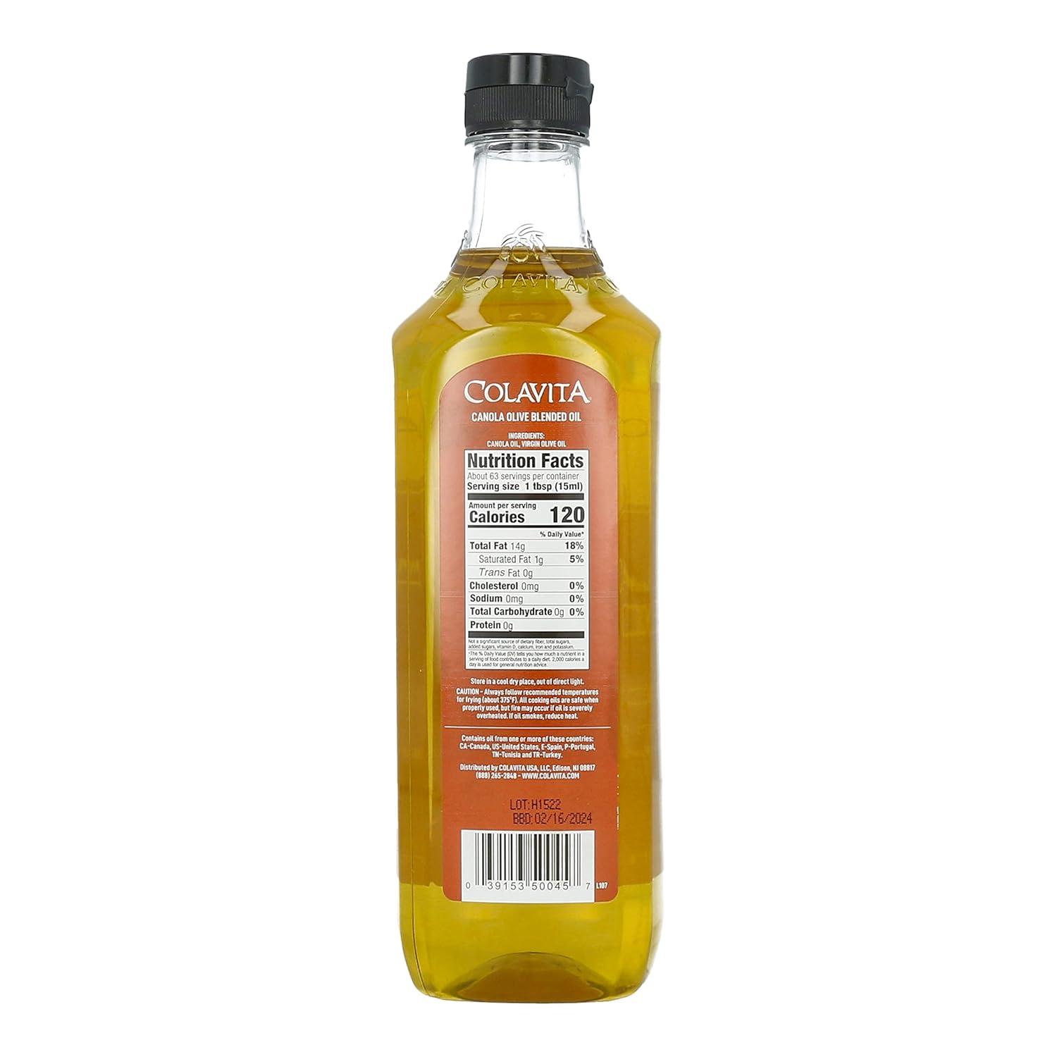 image:imageColavita Canola 7525 Virgin Blended Oil 32 Ounce Pack of 12Olive Canola
